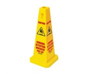 Alternative view of Tri-Cone Safety Cone Sign 68cm  Multi-Lingual