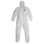 Tyvek type coverall suit with hood ppe