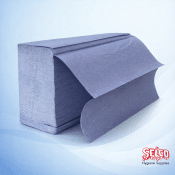 Case of 3000 blue Z-fold zig zag interleaved hand towels for dispensers Ireland