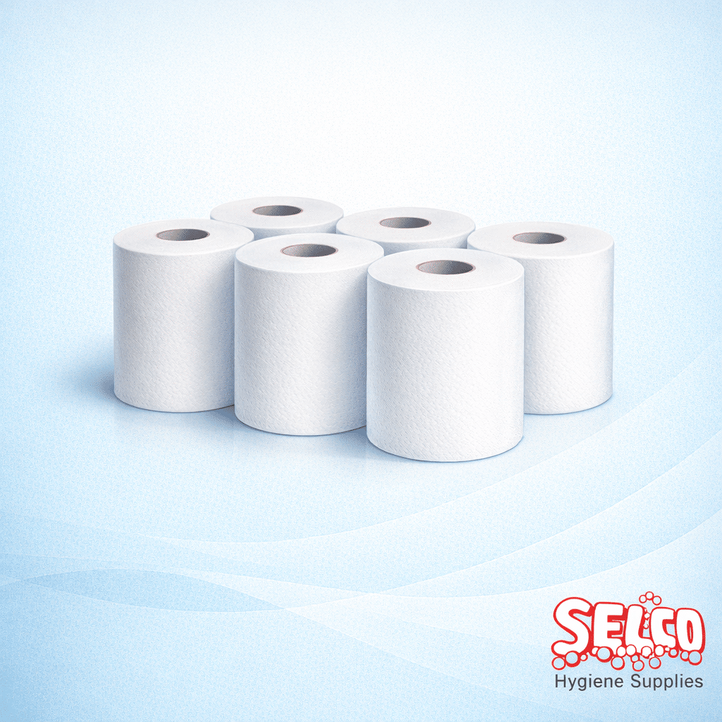 Centrefeed wiper dispenser refill white roll price Ireland 140m 2-ply