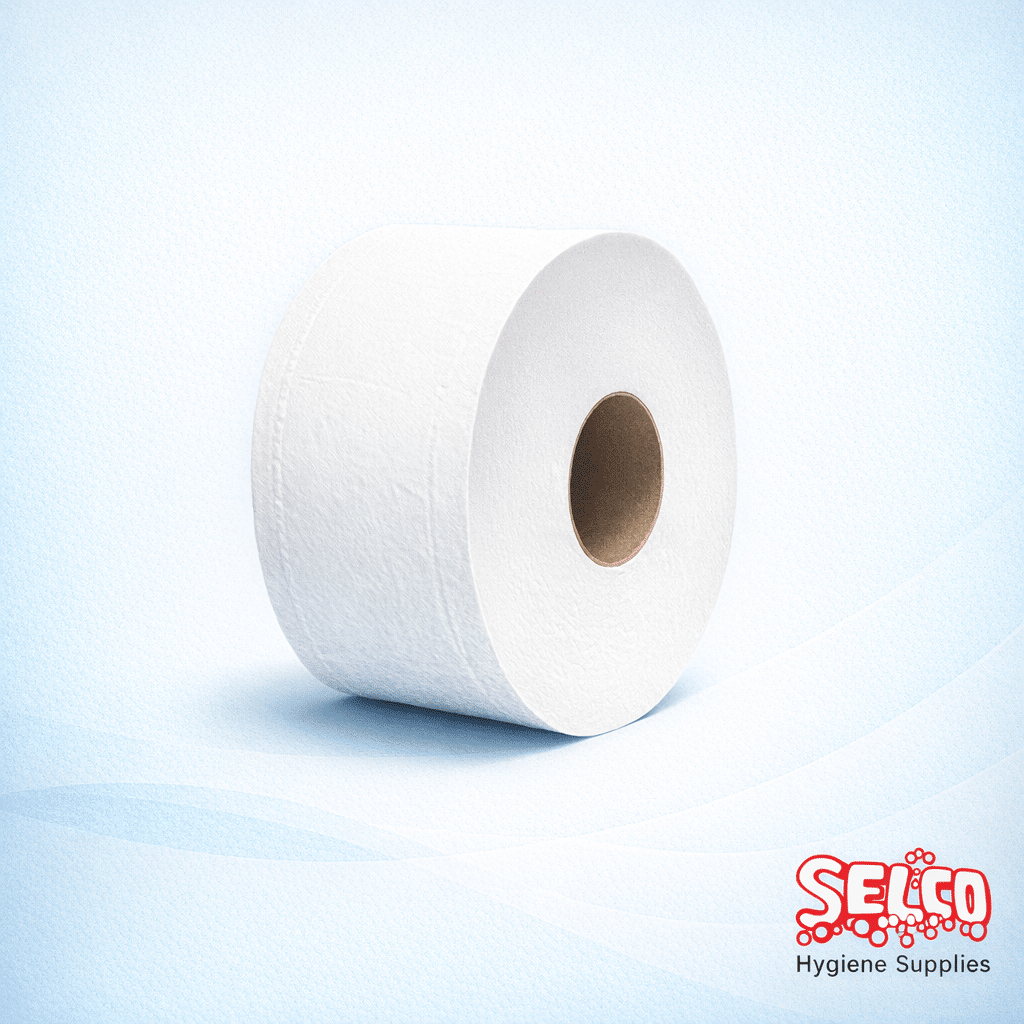 Easy flush mini jumbo toilet paper price Ireland 2-ply soft pure cellulose