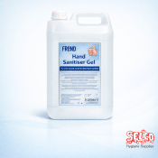 A 5 litre container of medical grade 70 percent alcohol hand sanitiser gel manufactured in Ireland