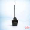 A black heavy duty long handled lobby dustpan set with a closed lid and matching brush Ireland