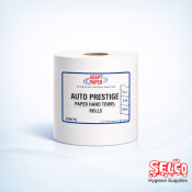 Prestige hand towel rolls price Ireland 150m 2ply autocut paper