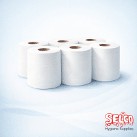 White centrefeed roll 2 ply price Ireland pure soft wiping paper 6 pack