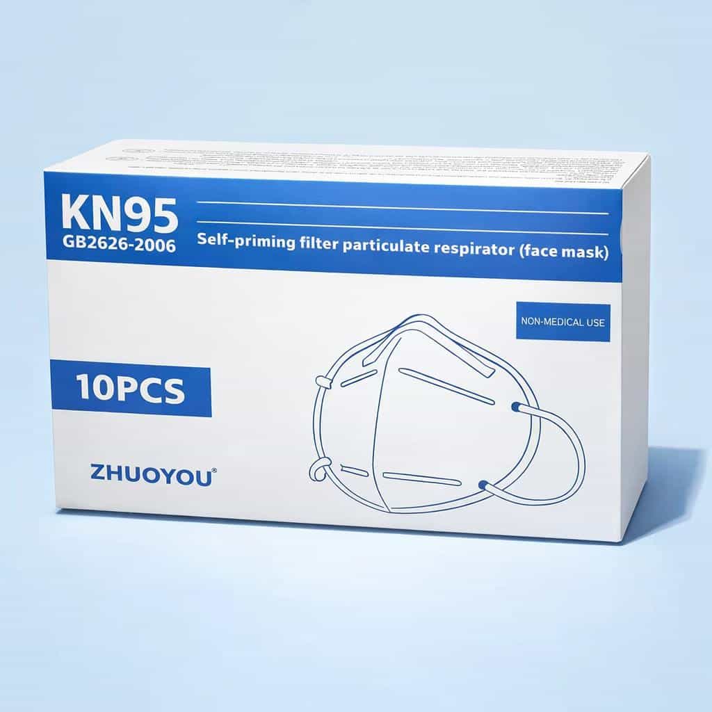 A pack of 10 KN95 FFP2 medical grade face masks Ireland CE approved