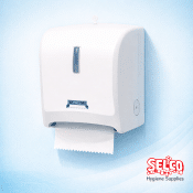 System Roll Hand Towel Dispenser - Auto Cut Towel - Easy Pull One Sheet from Selco Cleaning and Hygiene Products