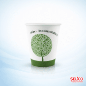 Double Wall Compostable Cup -12oz Hot Cups - 500 cups