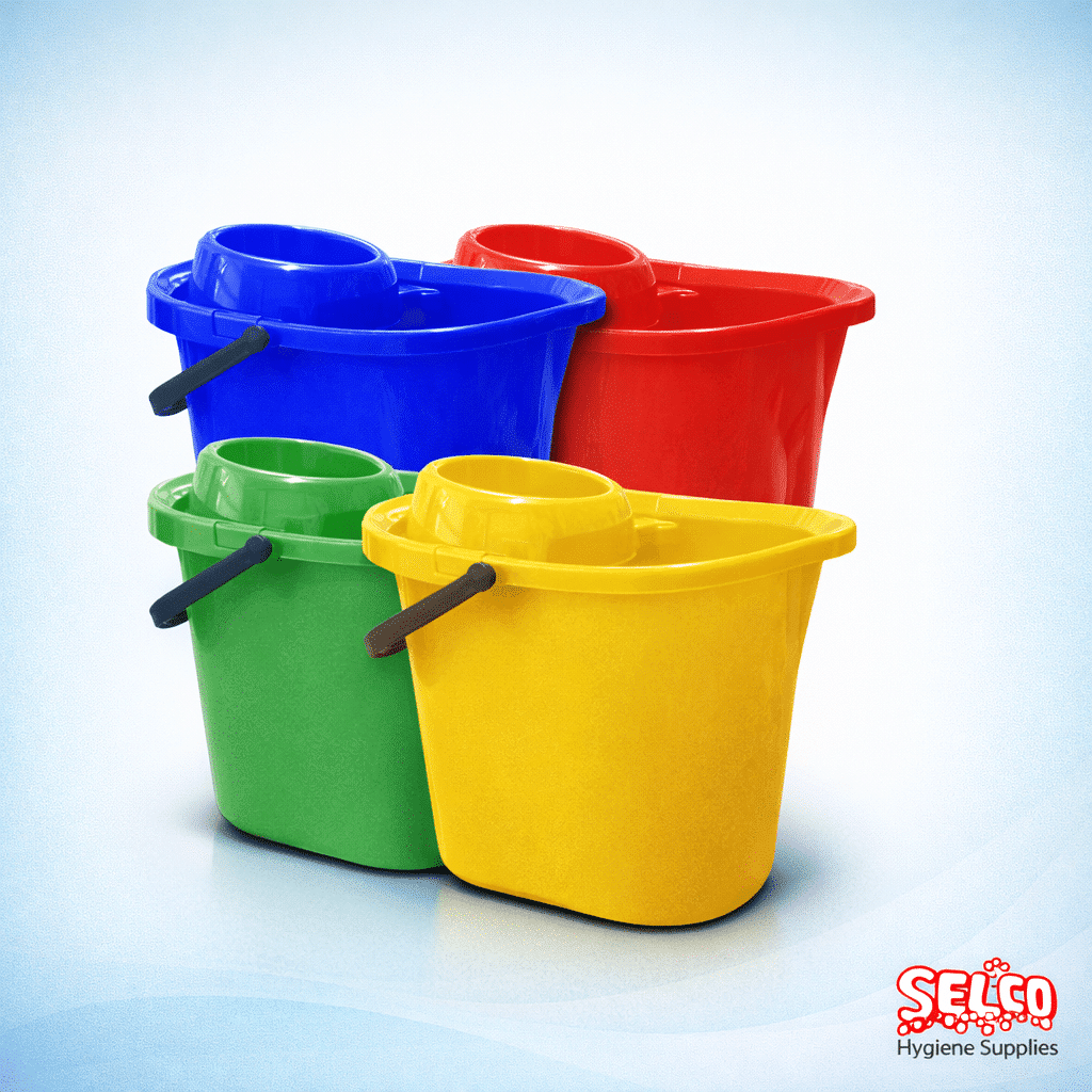 Plastic Mop Bucket With Wringer / 14L - Mop Handle