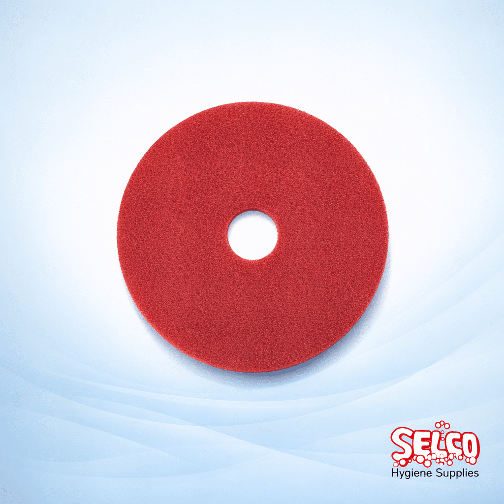 17" Red Floor Polishing Pads- Buffing Pads - natural - white