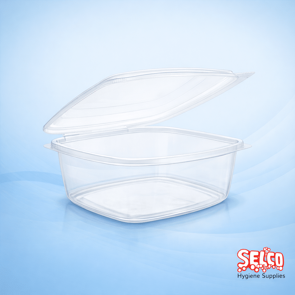 Compostable Salad Container pla Clear 250cc - 117 x 43
