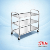 3 Tier Stainless Steel Trolleys - 850mm - 450mm - 900mm