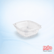 Square Plastic Salad Container 375cc - 48MM - 134 X 128 - 600 per case
