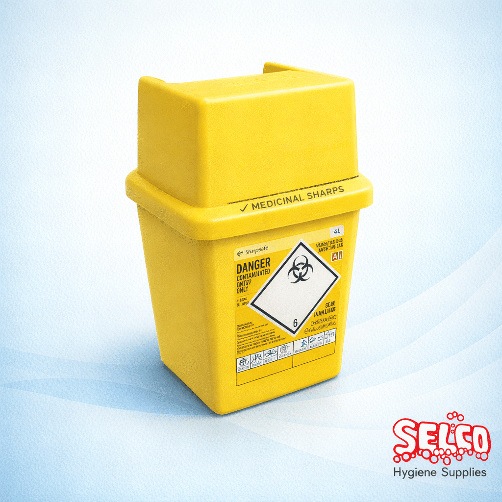 Biohazard Sharps Bin Box Large Medical Bin 4 Litre Needle Box