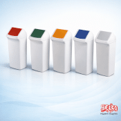 Swing Top Bin 50L - 50lt - Green - Yellow - Red - White