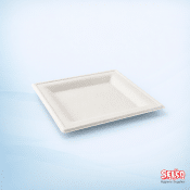 Compostable Sugarcane Square Plate 6" - Takeaway Supply