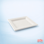 Compostable Sugarcane Square Plate 6" - Takeaway Supply