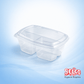 750cc Salad Container Hinged lid Square base - 300 per case