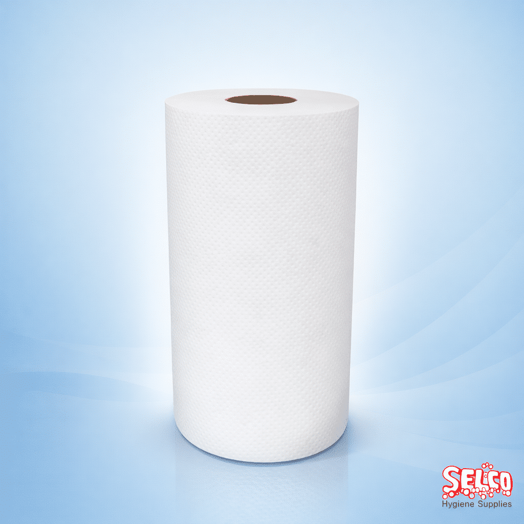 Auto cut roller towel white - 6 rolls - 2ply - Blue