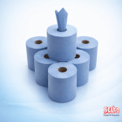 Centrefeed wiper roll blue 2ply embossed Food Safe- Best Blue Roll
