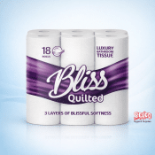 Pure Luxury 3 ply Bliss Toilet Roll Soft Leaf 45 Rolls - 4 Pack
