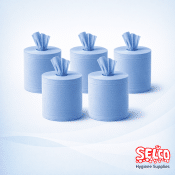 Blue Centrefeed Roll 2ply 6Pk - Strong Blue Roll - 6 Rolls