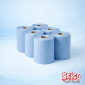 Centre Feed Rolls 2ply Blue - 6 Rolls - Commercial Supply