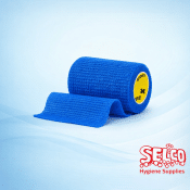 Sock Wrap - 7.5cm x 4.5m, Blue Cohesive - 10CM - First Aid Supply