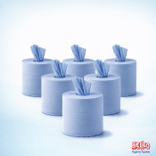 A Quality Centre Feed Blue Roll 6Pk - Strong Absorbant Paper