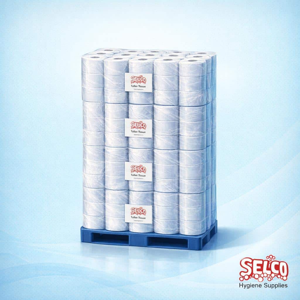 Blue Centrefeed Roll- With Dispenser 12 rolls - centre feed paper roll blue roll wipes - Image 2
