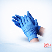 Blue Vinyl Disposable Gloves L/P Medium - 10 x 100