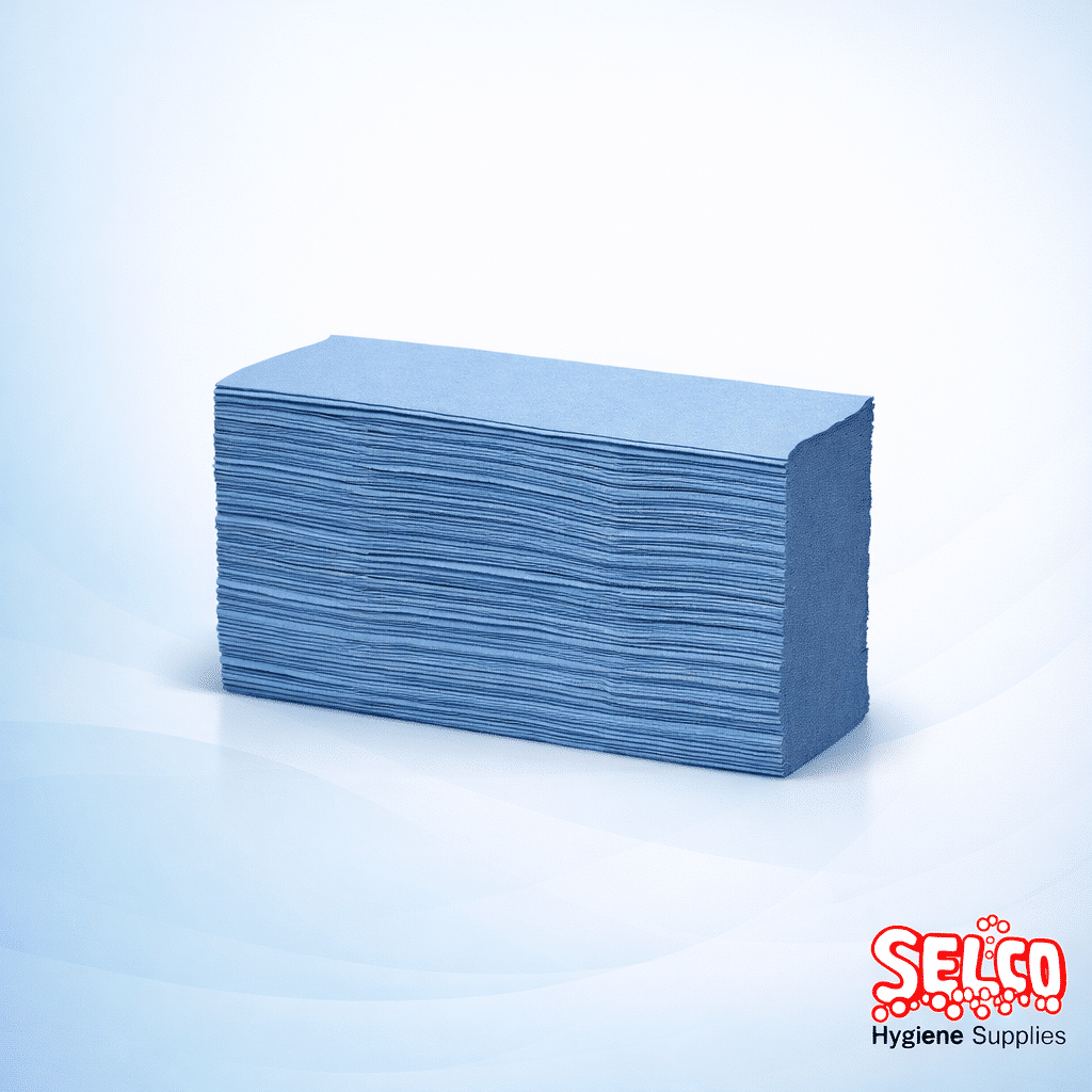 Z-Fold Hand Towels Blue - Interfold Towels-Xpress - 3000 per case - Image 3