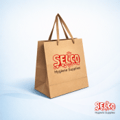 Brown Paper Kraft Bags With Carrier Handle - Carrier Bags Ireland