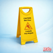 Caution Wet Floor Safety Sign 2pk Best Deal Selco.ie - yellow