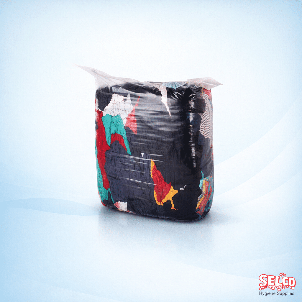 Bale of Rags, Coloured Cleaning Wipers Cloths - 10 kg - 10kg