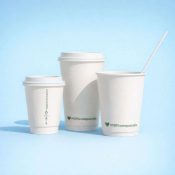 Alternative view of Compostable Double Wall Cup 12oz- Green Cup - 500 per case