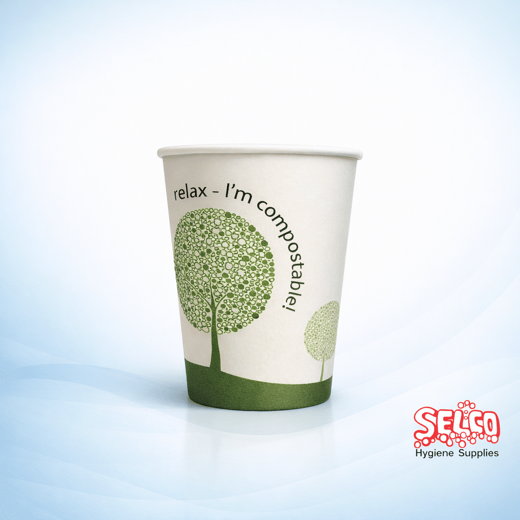 Compostable Double Wall Cup 12oz- Green Cup - 500 per case
