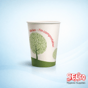 Compostable Double Wall Cup 8oz Degradable - 500 per case