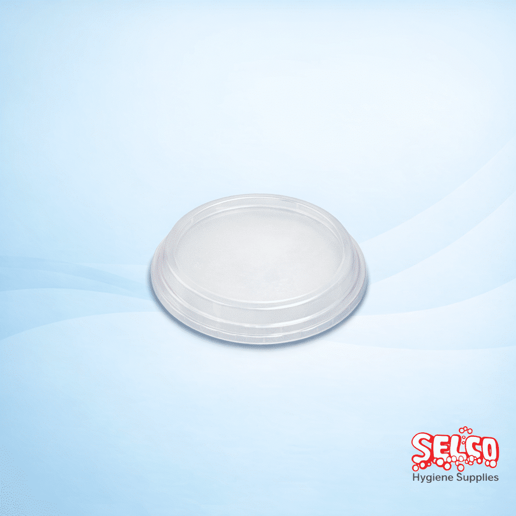 Compostable Lid 12oz Clear/White - 1000 per case - Packed 1000 per case