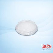 Compostable Lid 12oz Clear/White - 1000 per case - Packed 1000 per case