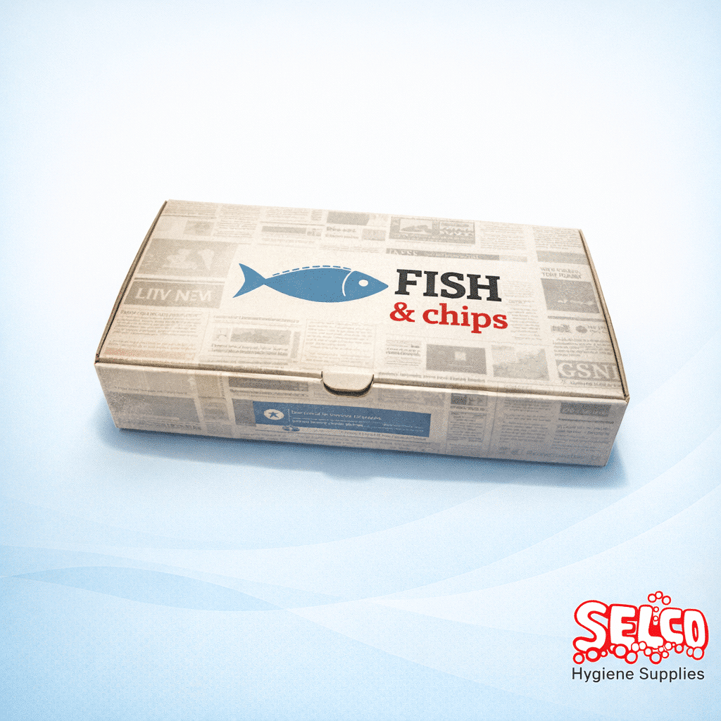 Fish and Chip Meal Box - Food To Go - 5 x 15 - 31 x 15 - black