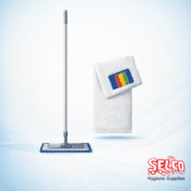 Flat Mop Complete Microfibre - Mop and Handle Complete - Spare Mop Head