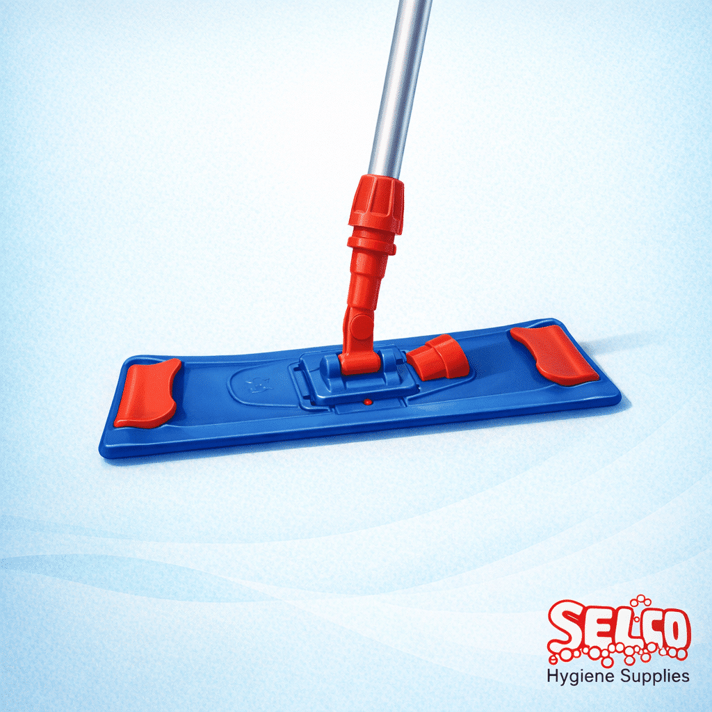 Flat Mop Frame with Flap and Pocket Holder - Commercial Supply