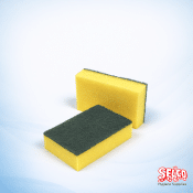 Foam Sponge Scourer Green-Yellow 10pk - washing up sponges