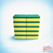 Alternative view of Foam Sponge Scourer Green-Yellow 10pk - washing up sponges