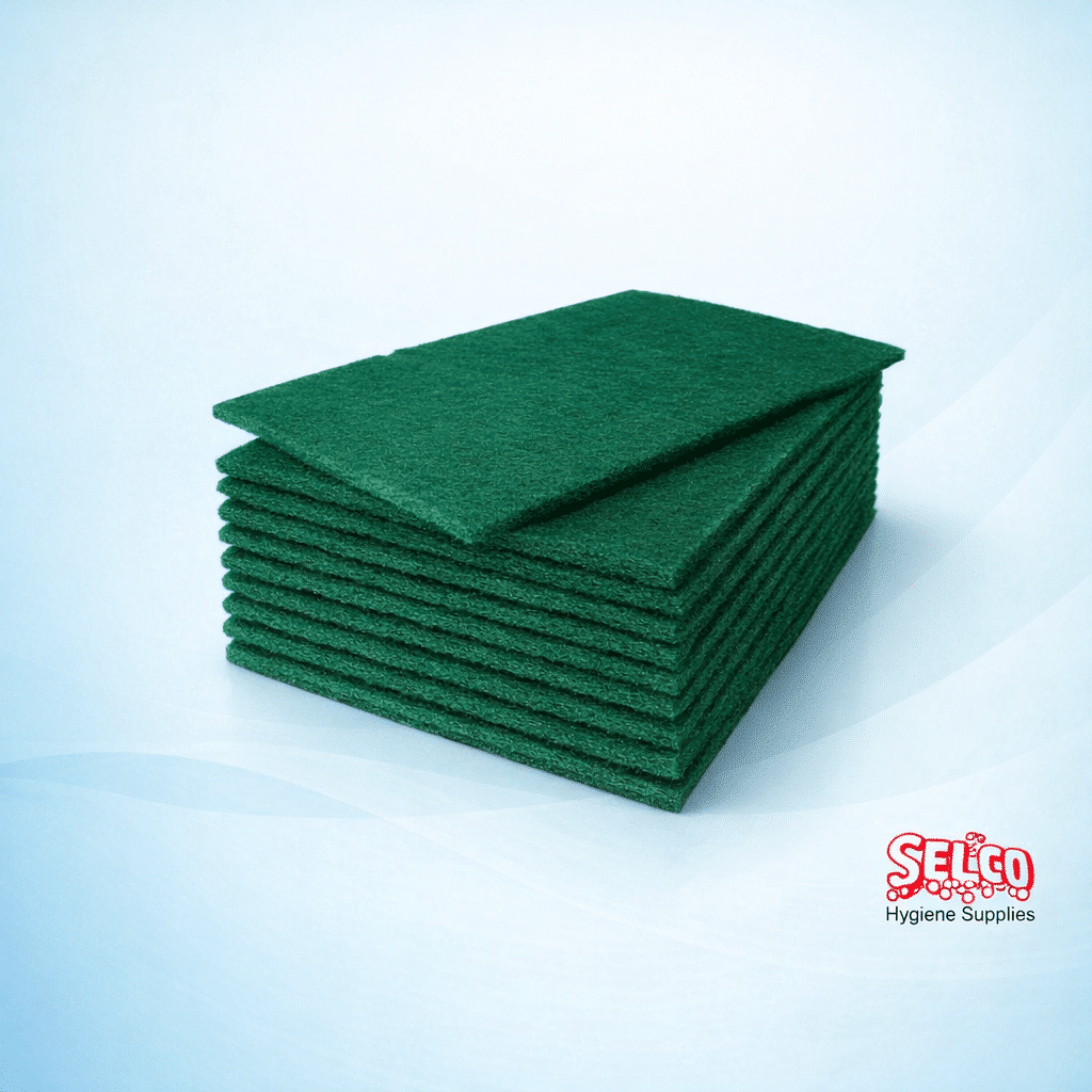 Green Hand Scourer Pads 10pk - Green Back Scourer - 230mm - 9 x 6