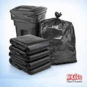 Black Strong Rubbish Bags Roll 25 Bin Bags - 25 bags