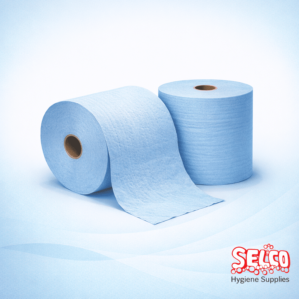 HEAVY-DUTY WIPING ROLL BLUE 13007 Twin Roll Pack - 340mm - 370mm