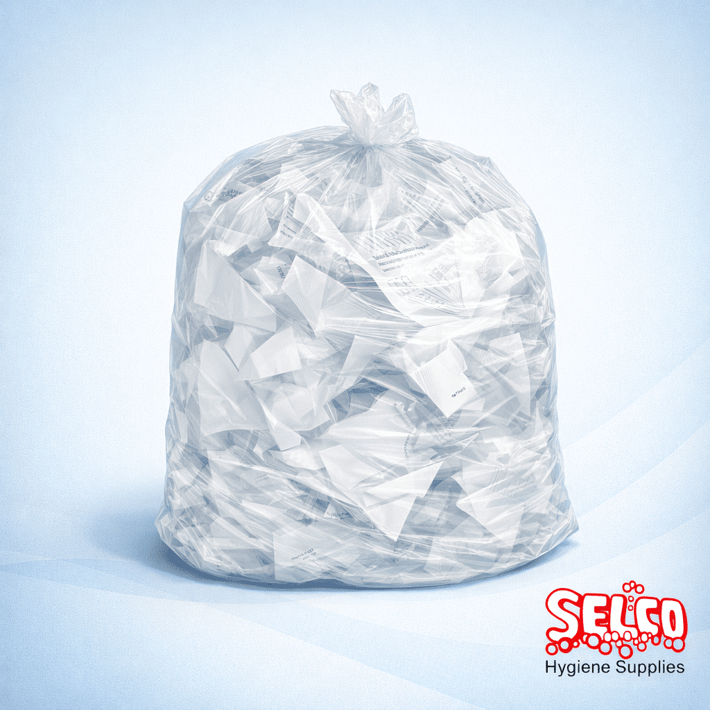 Swing Bin Liner Clear/White 500Pk - 25x30 - 500 Per case