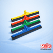 Floor Squeegee Complete 18" With Handle - Blue - black